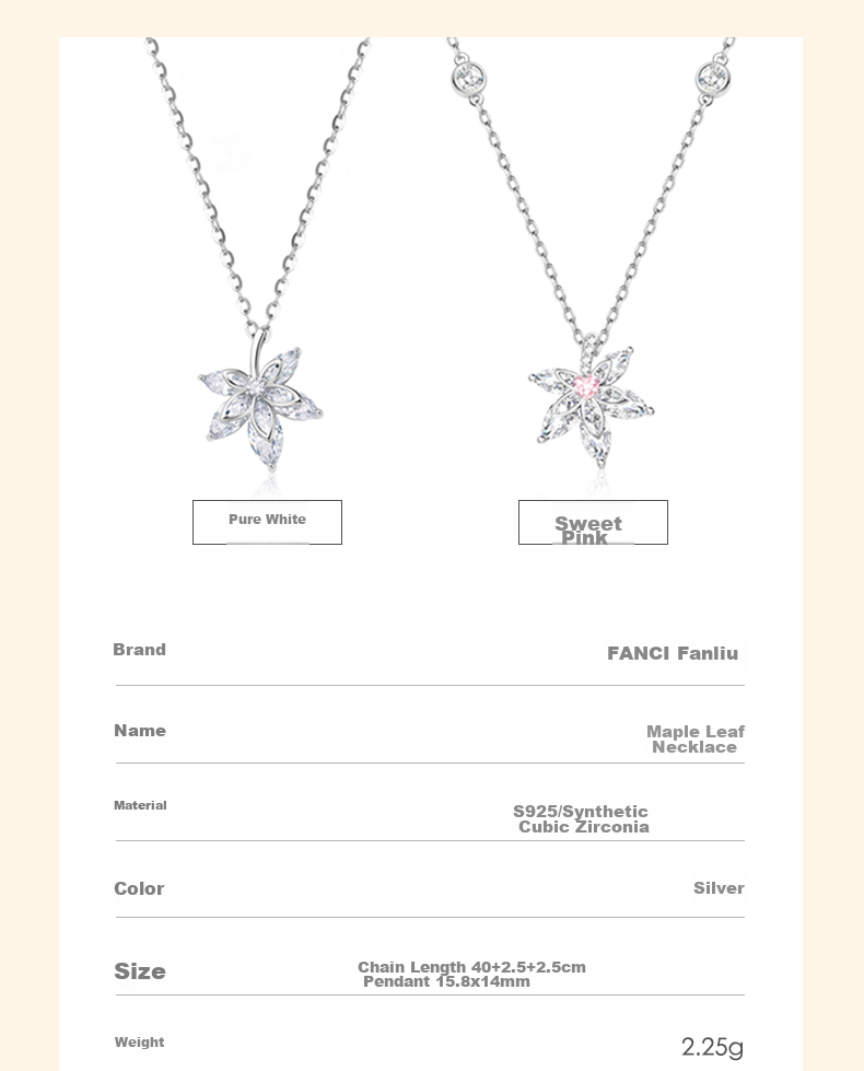 Fanci Maple Leaf Necklace for Women, Silver Collarbone Chain, Luxurious High-End Jewelry, Birthday Gift for Girls Or Wives 6