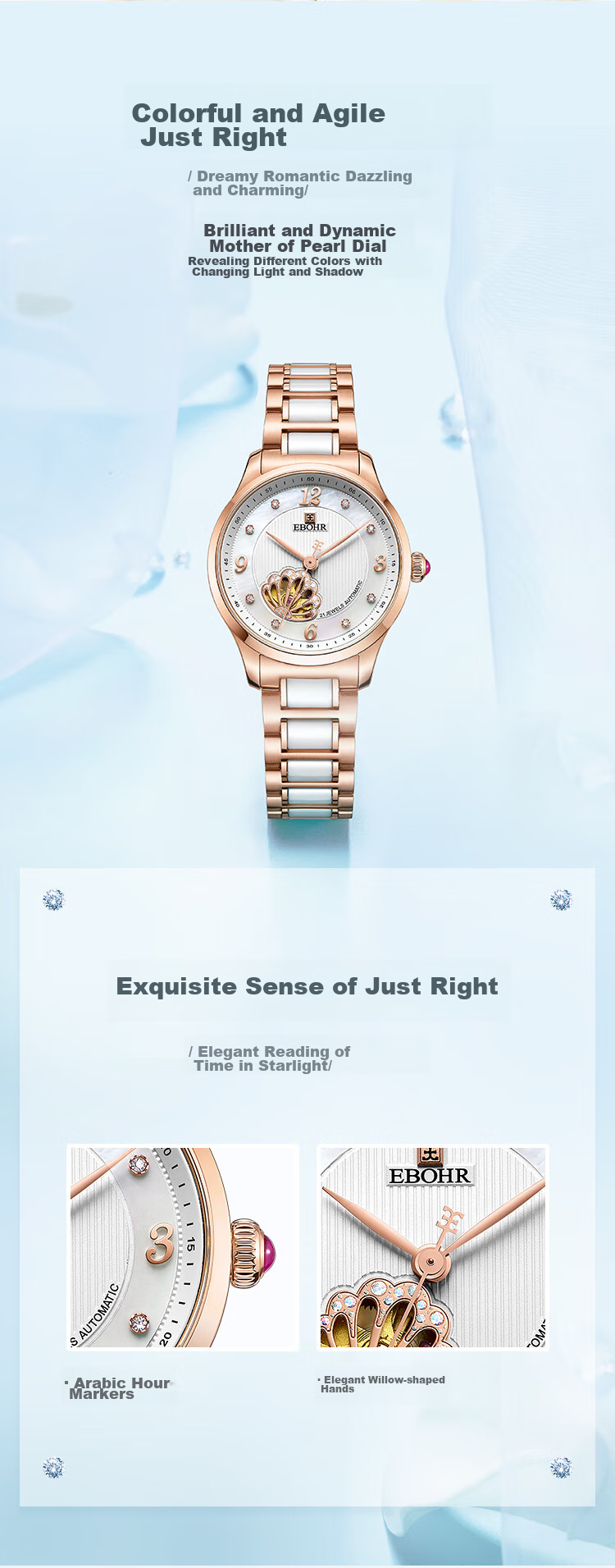 EBOHR Women's Watch, Shell Skeleton Ladies Mechanical Watch, Birthday Mid-Autumn Festival Gift, 50690121 for Girlfriend 8