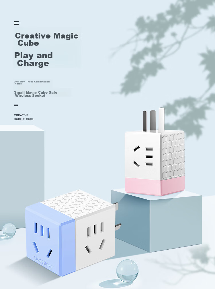 Cici Travel Adapter, 1 to 3 Power Converter/Adapter/Hexagonal Socket/Hexagonal Converter/Wireless Socket, 3-Prong Wireless Hexagon Q02 White 1