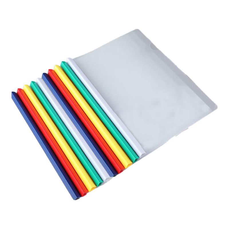 Doton 10-Pack A4 Transparent Lever Arch File Triangular Waterdrop Plastic Lever Clip Document Folder Student Exam Medical Report Desktop Storage 10mm Mixed Colors 14C