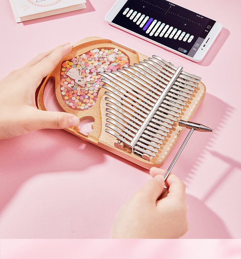 Qiangu Kalimba 21-Key Children's Musical Instrument Finger Piano for Beginners, Easy to Learn, Student Christmas Birthday Gift 12