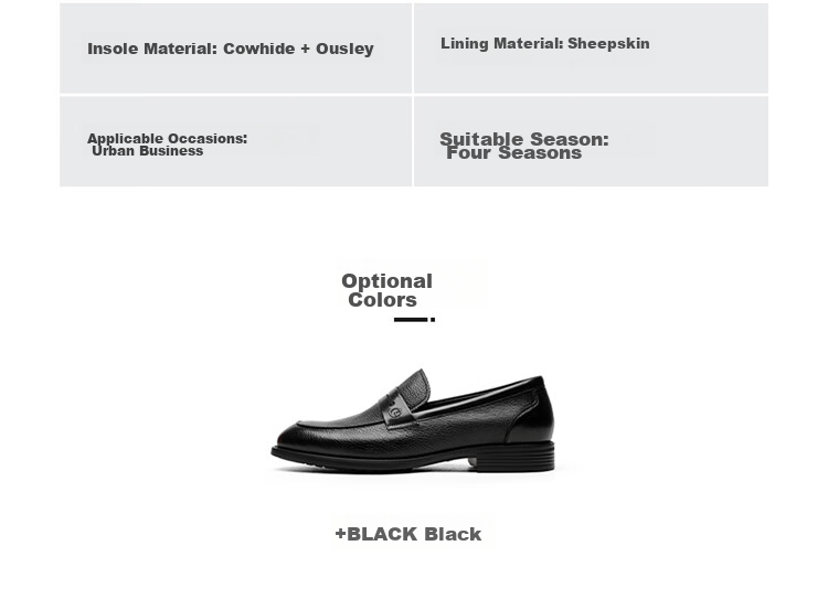 Goldlion Men's Shoes, Business Casual Shoes, Leather Shoes, Lightweight Comfortable Slip-On Loafers G521310324AAB - Black - Size 39 23