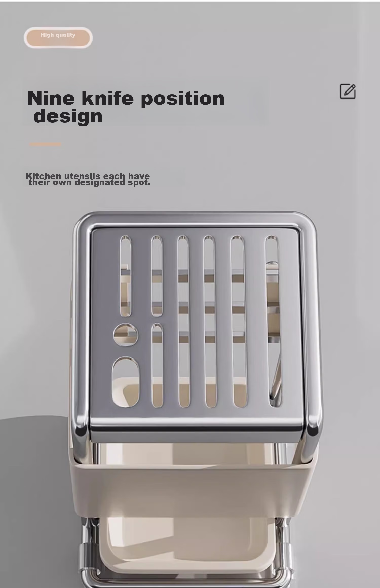 YOUQIN Knife Holder Storage Rack, 2026 New Model Kitchen Knife Organizer, Stylish Multifunctional Cutting Board Stand 20