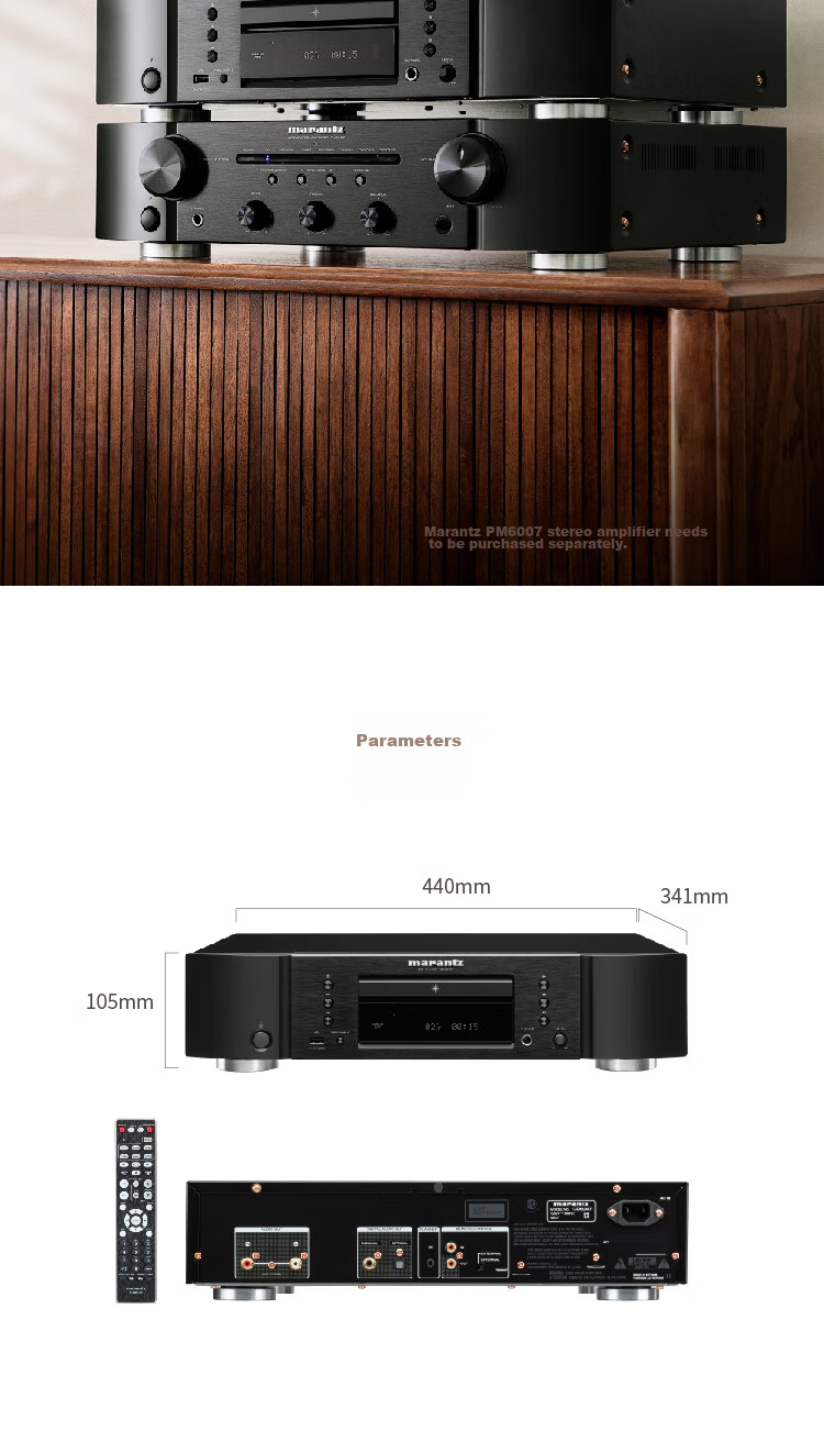 MARANTZ CD6007/K1B CD Player, CD Audio System, Home Theater Hi-Fi Audiophile Sound, New Sound Tuning, Supports CD/USB Playback, Black 8