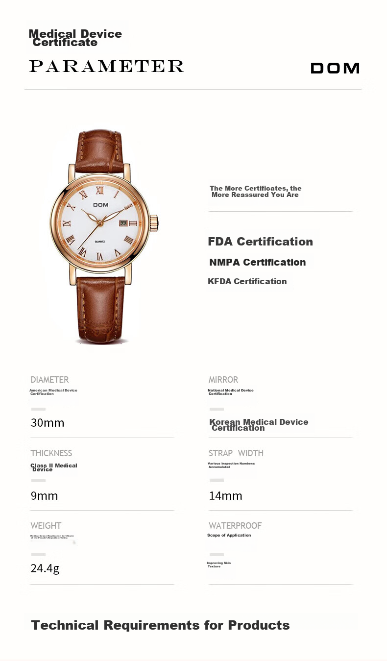 DOM2026 New Brand Watch for Women, Top Ten Famous Watches, Mechanical And Quartz Style, Suitable As Birthday Gift for Female High School Students And Wome 6