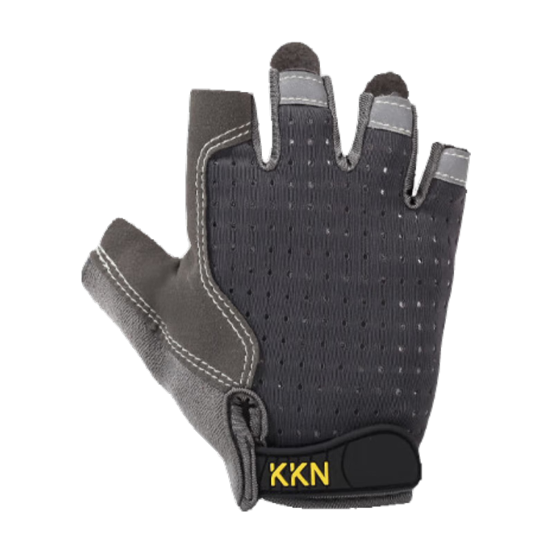 KKN Sports Gloves for Kids Elementary School Anti-Slip Wear-Resistant Rock Climbing Half-Finger Gloves Second Generation Dark Gray Size M