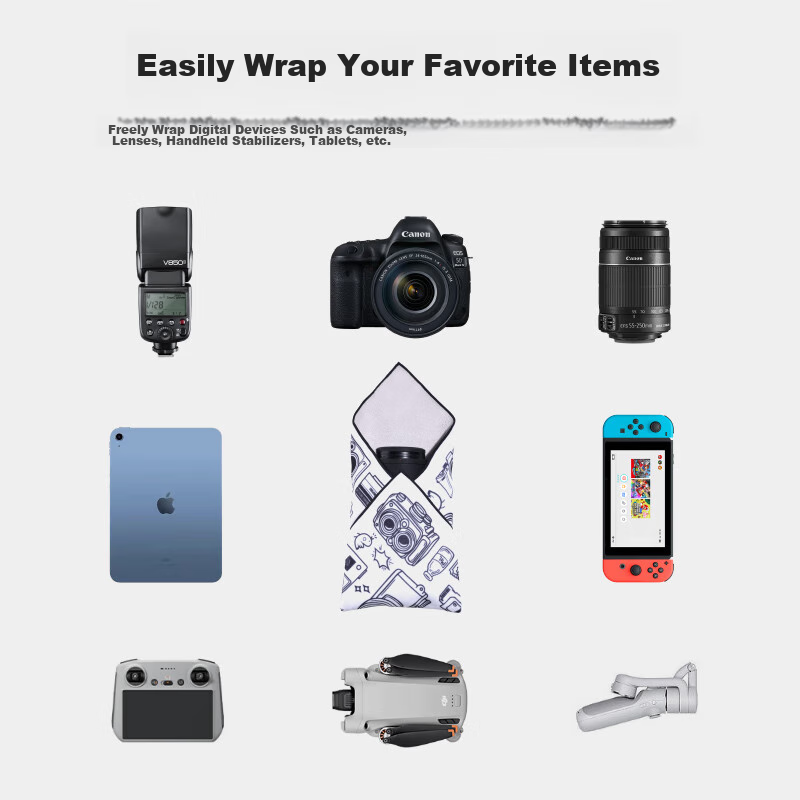 Youlanzi Ulanzi Camera Folding Cloth Family Photo Set, P-Shaped Makeup Bag, Magic Cloth Camera Wrap, Hundred-Piece Cloth, Mirrorless And DSLR Canon Nikon IPad Portable Inner Liner Bag