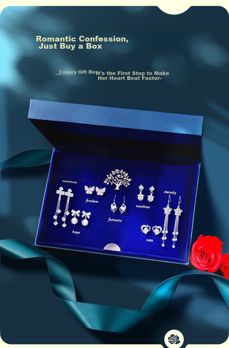 MANHE S925 Silver Weekly Stud Earrings Gift Box for Women, New 2026 Style Birthday Gift for Wife, Girlfriend Or Female Friend 9