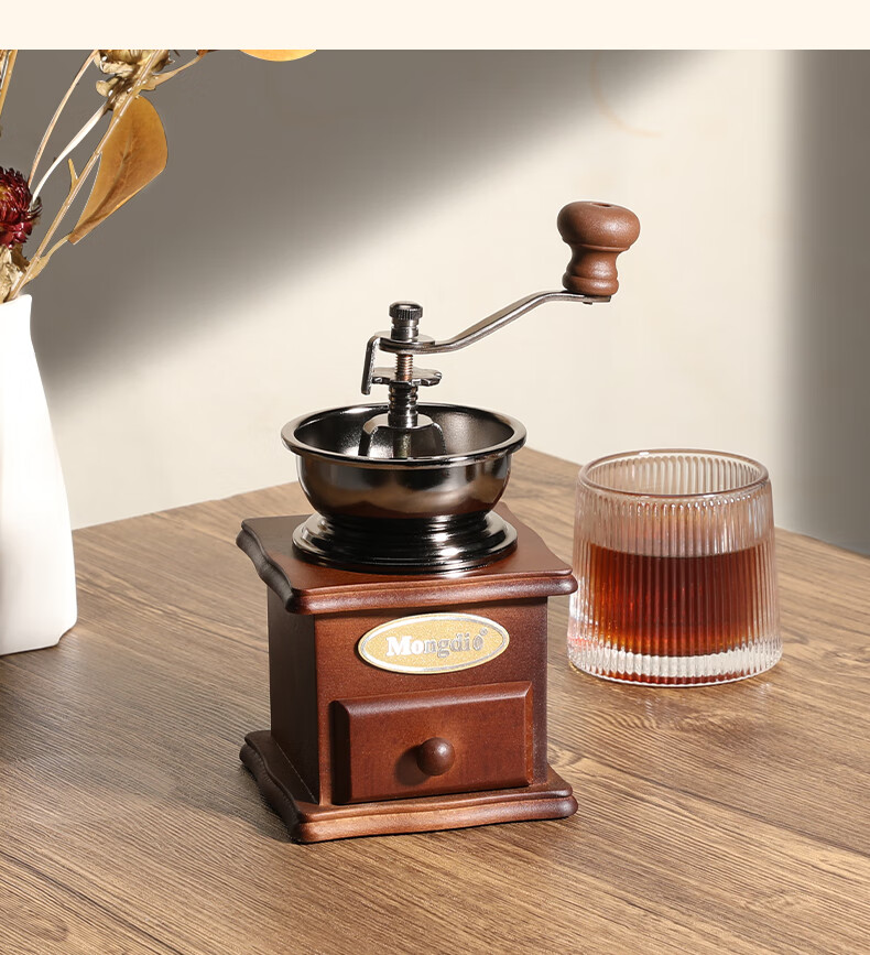 Mongdio Hand-Crank Coffee Grinder, Small Home-Use Coffee Bean Grinder, Manual Coffee Mill 1