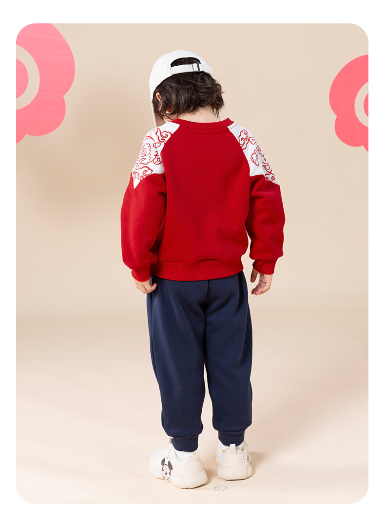 Disney Autumn And Winter Children's Clothing, Fashionable Casual Comfortable Warm Set, Red, Size 120 11