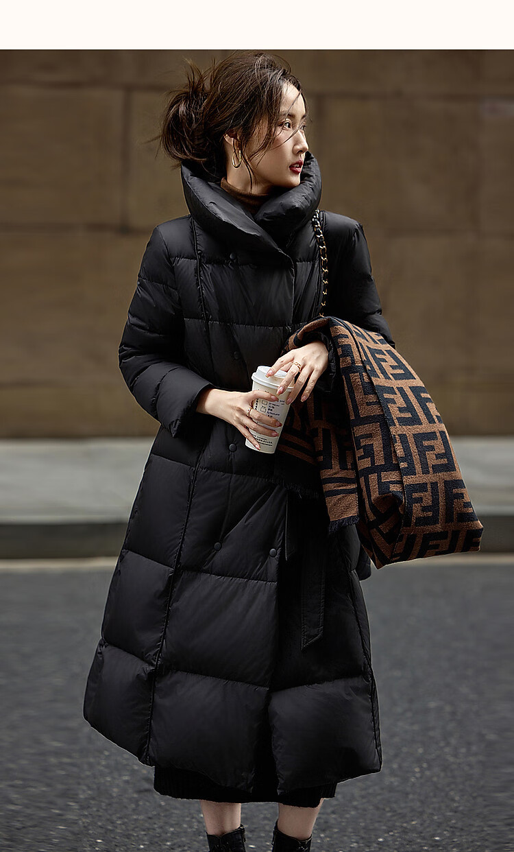 Dme [Urban Light Outdoor] Winter 400T Spring Yafang Pressure-Elastic Fluffy 90% Duck Down, Large Lapel down Jacket for Wome 14