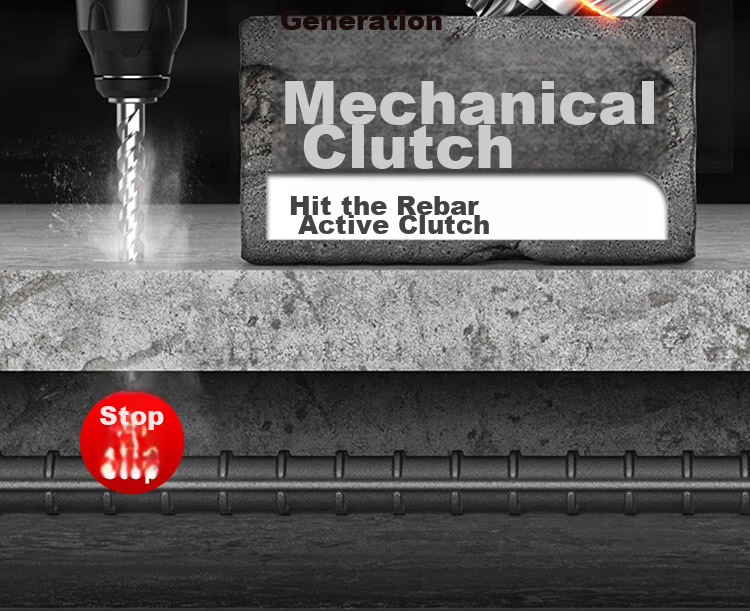 DELIXI Electric Hammer, Chisel And Drill, High-Power Three-In Impact Drill, Concrete, Home Use, Multi-Functional Electric Tool, Plug-In Electric Hammer 4