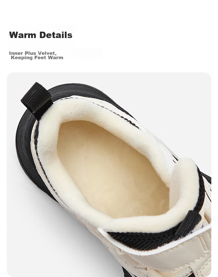 BALABALA Children's Shoes, Toddler Walking Shoes for Boys And Girls, Autumn And Winter Outdoor Steady Walking Fleece-Lined Non-Slip Footwear for Babies 15