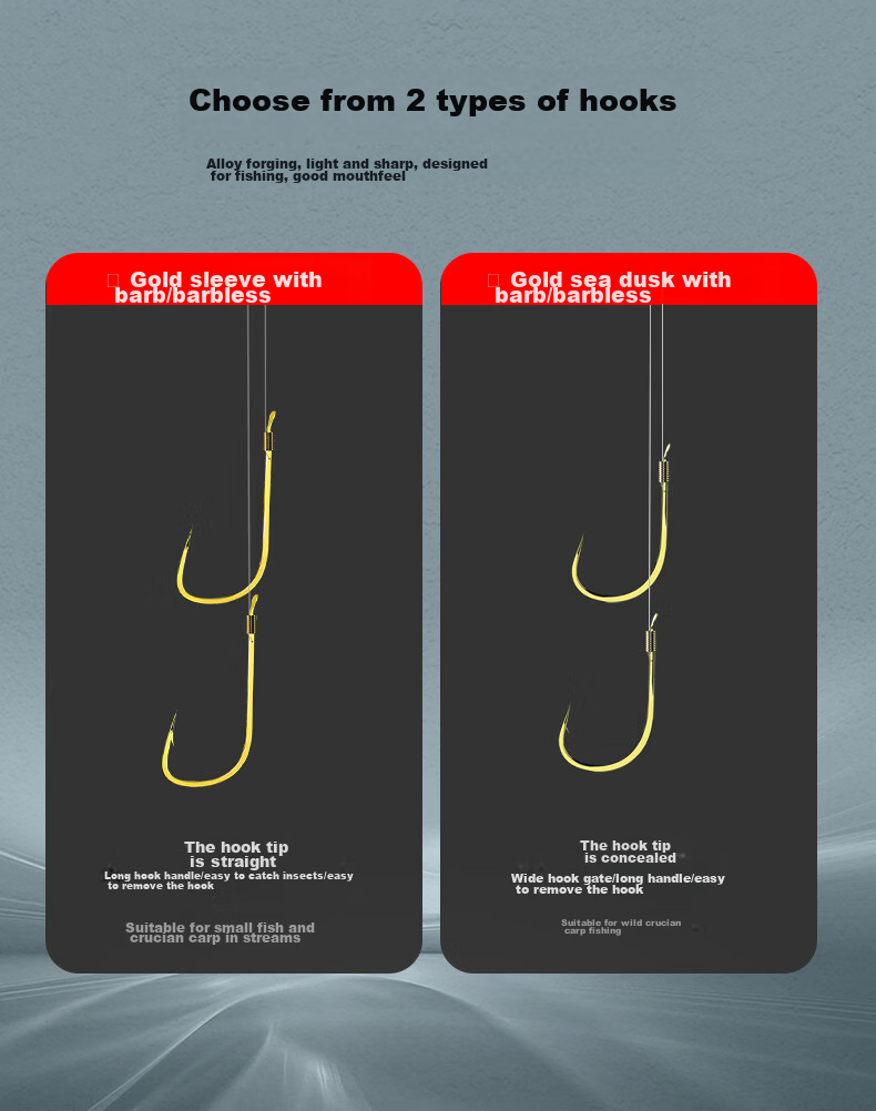 Diaoyuwang Fishing Hook with Pre-Tied Short Line, Double Hook Anti-Tangle Finished Product, Shihang Fishing Hook, Jinxiu Crucian Carp Hook Line Hook 27cm 4