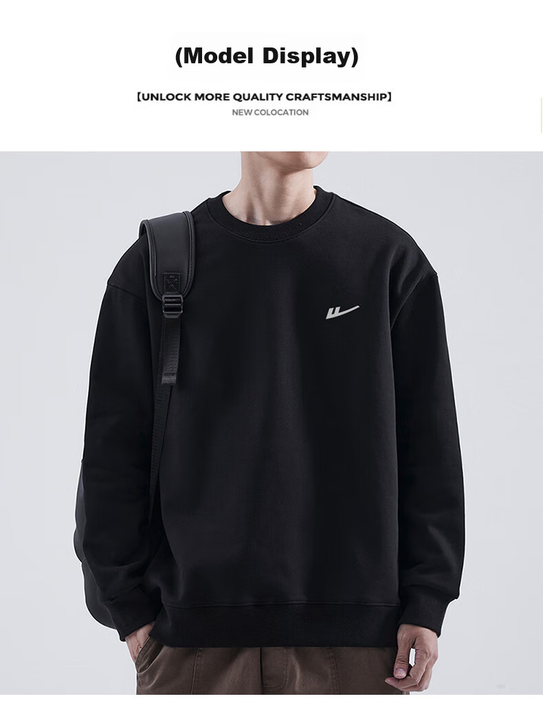 Warrior Sweatshirt for Men, Spring And Autumn Comfortable Versatile Round Neck Long-Sleeve T-Shirt, Simple Base Layer Pullover for Men, Black M 11