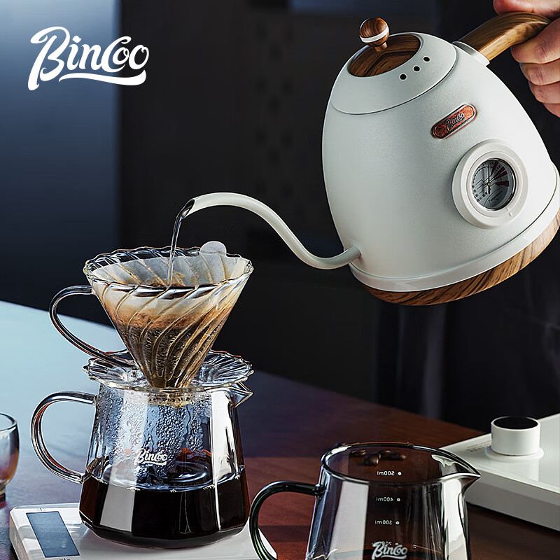 Bincoo Coffee Sharing Pot Glass Pour-Over Coffee Set with Scale V60 Filter Cup Drip Coffee Cup