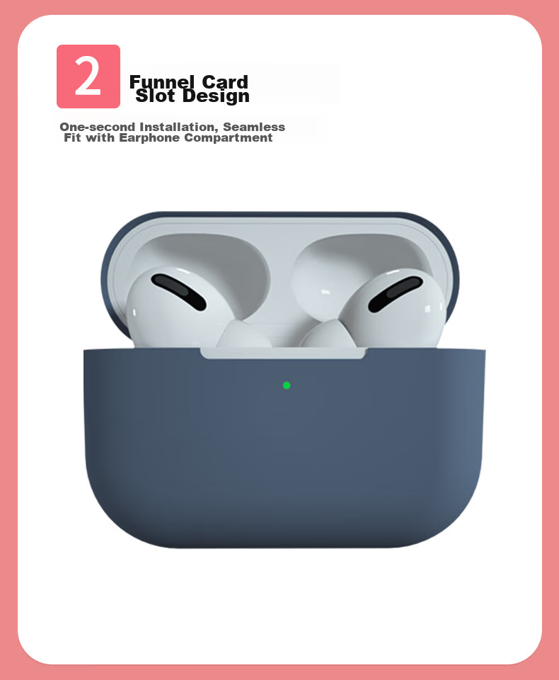 KMaxAI AirPods Pro Second Generation Protective Case, Silicone Soft Shell with Lanyard Hook, Apple True Wireless Earphones 2, C-Type Frosted Case, Anti-Fingerprint, Solid Color Simple Design, Xiangyi Ka 3