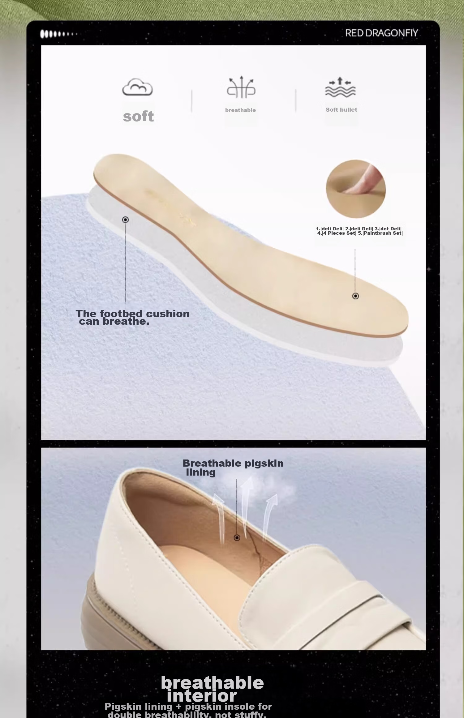 RED DRAGONFLY Loafers for Women, Spring And Autumn British Style Square Toe Soft Sole Flats, Square Heel Leather Shoes WLB14137 Beige 36 4