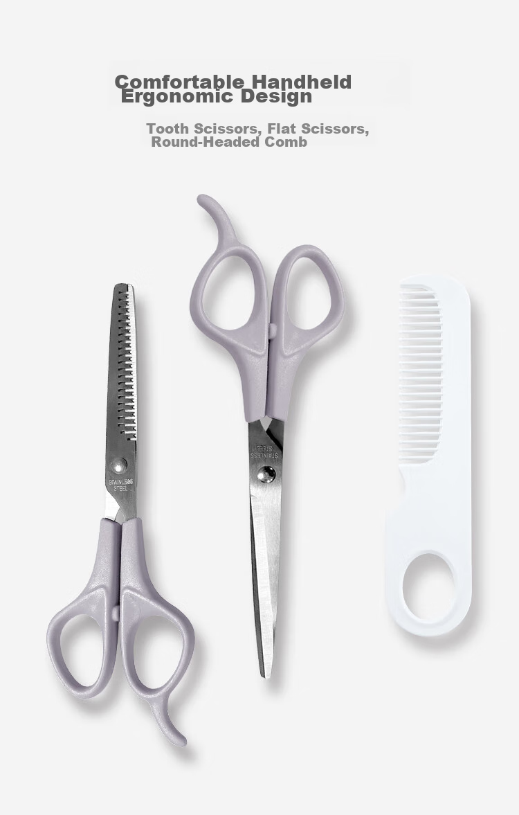Enssu Children's Hair Clipper Set with Baby Bangs Trimmer, Straight Trimmer, Tooth Trimmer, Thin Hair Trimmer, Scissors And Comb Set ES2109 3