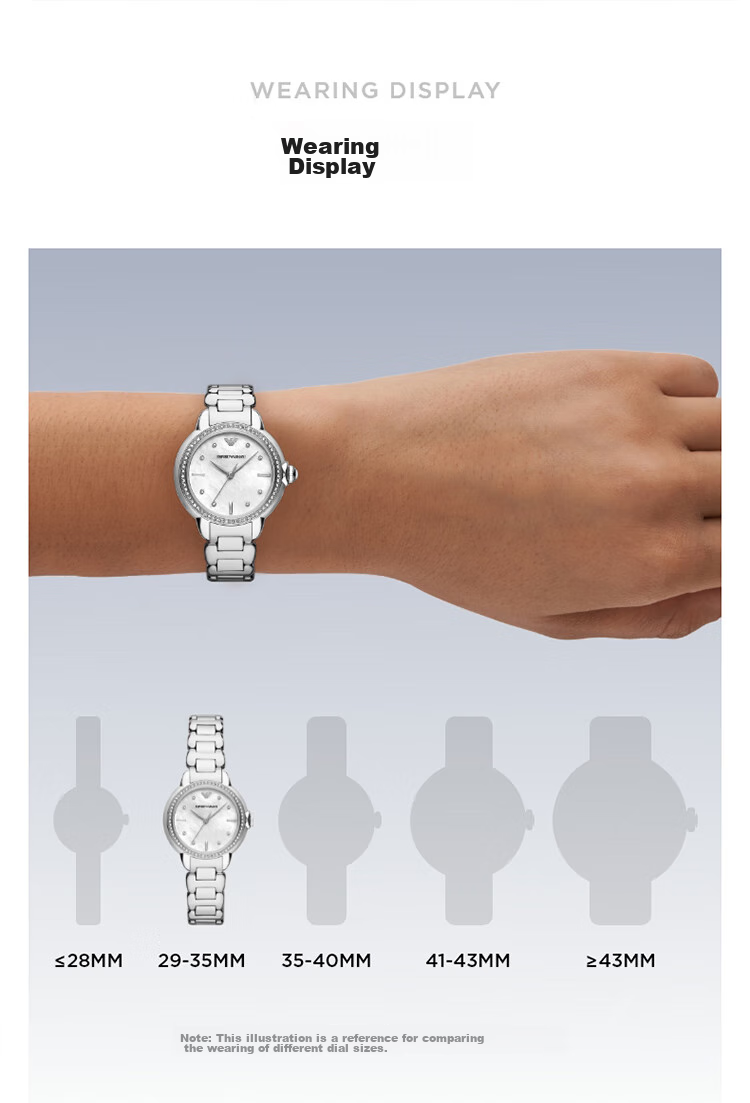 EMPORIO ARMANI Women's Watch, White Moonlight Series, Elegant Mother-Of Quartz Watch, Birthday Gift for Girlfriend, AR11596 4