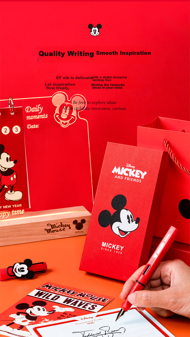 Disney Fountain Pen Gift Set for Children And Students, Calligraphy Ink Pen Set for Handwriting Practice, Learning Supplies, Birthday Gift for Kids, Captain America Specialized Writing Practice Pens 5