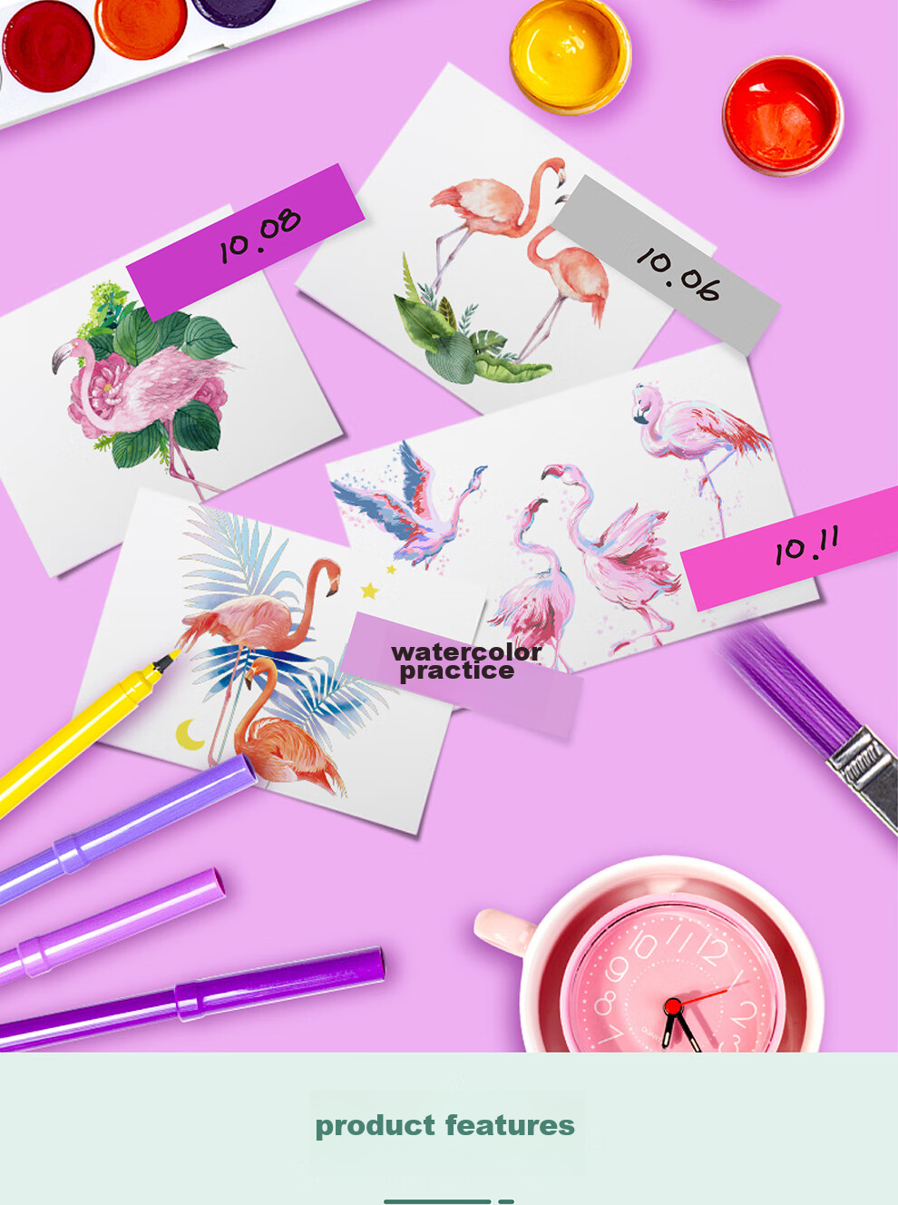 3M Sticky Notes, Memo Pads/Note Paper/Notepad, Office Supplies, School Stationery, Colorful Flowers, 5-Color Sticky Notes with Pull-Out Labels, 688MC-3 5