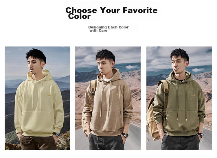 JEEP Men's Hooded Sweatshirt, Heavyweight Hoodie Jacket for Men, Loose-Fitting Spring And Autumn Outerwear for Men in 2026 6