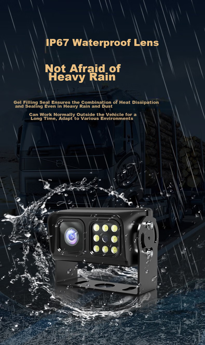 YOELBAER Truck Dash Cam, 7-Inch Four-Way Monitoring, 24V High-Definition Night Vision, Specialized for Harvester, Parking And Reversing Camera 8