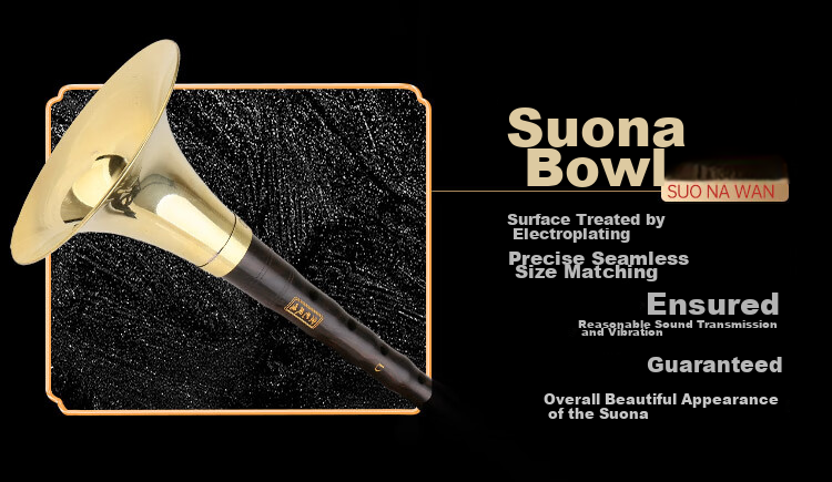 HongYiFengMing Internet-Famous Ebony D-Tune Golden Bowl Suona Instrument Set for Beginners, Professional Suona for Exams And Performances 6