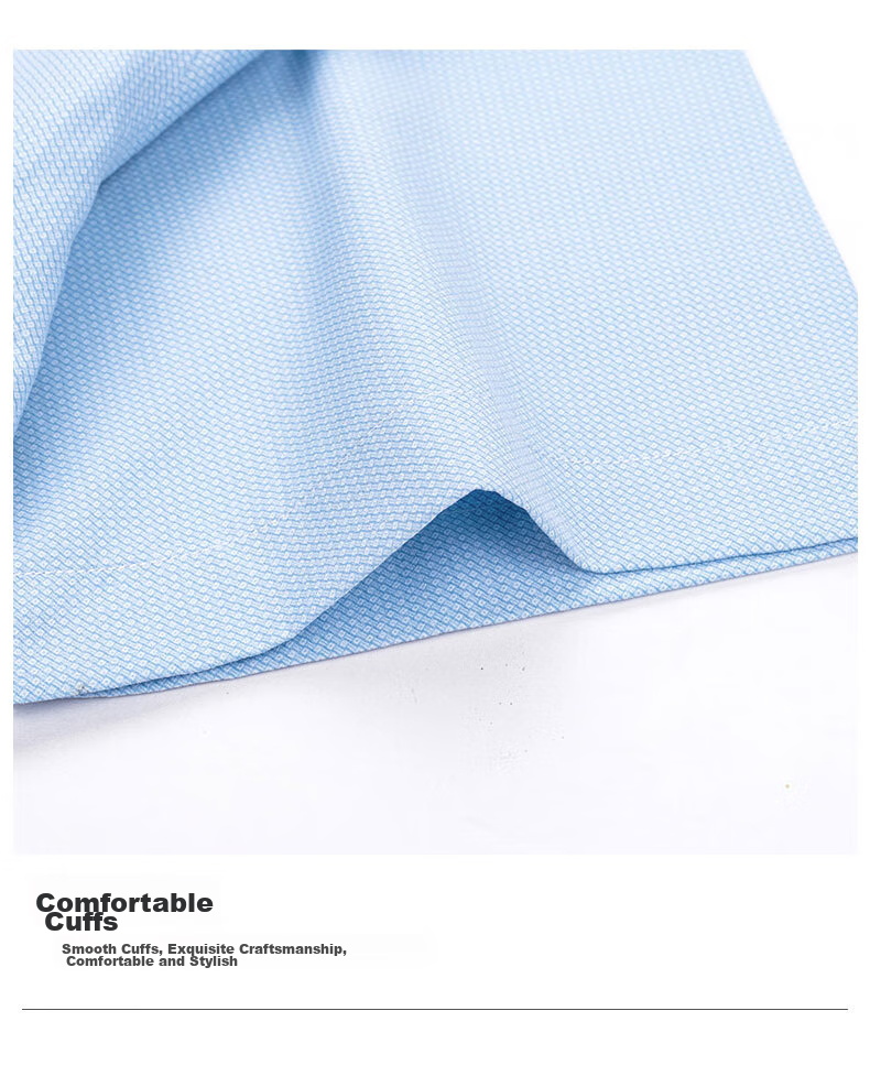 FIRS Long-Sleeve Shirt for Men, Spring And Autumn Business Casual Antibacterial Versatile Dress Shirt, Lake Blue, Size 44 16