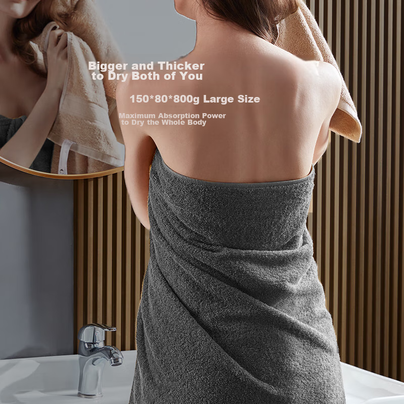 Canasin Antibacterial Bath Towel [First Class Series], 800g Thick Quick-Drying Soft Adult Large Bath Towel, Gray Sports