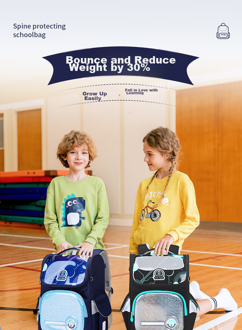 Herder Spine Protection Backpack for Primary School Students, British Style Backpack for Grades One to Six, Anti-Gravity Elastic Load-Reducing Backpack for Boys And Girls 2