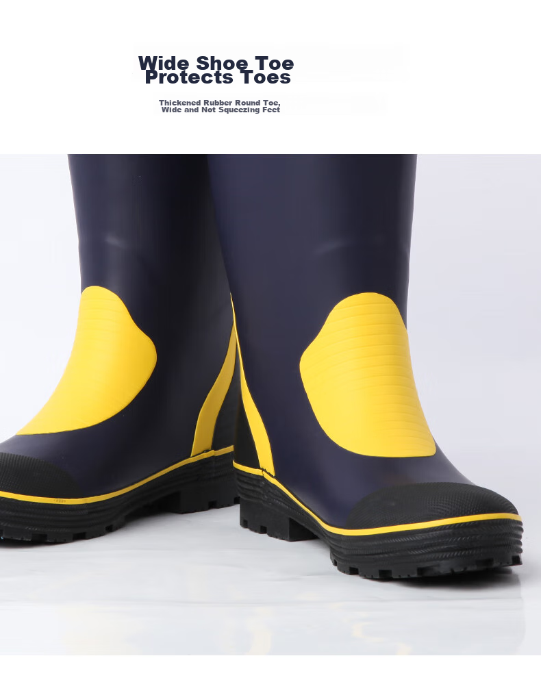 Jolly Walk Water Boots, Rain Boots for Men, High-Top Waterproof Shoes, Long Fishing Boots, Car Washing Waterproof Overshoes, Rubber Shoes JW211 Blue And Yellow 41 14