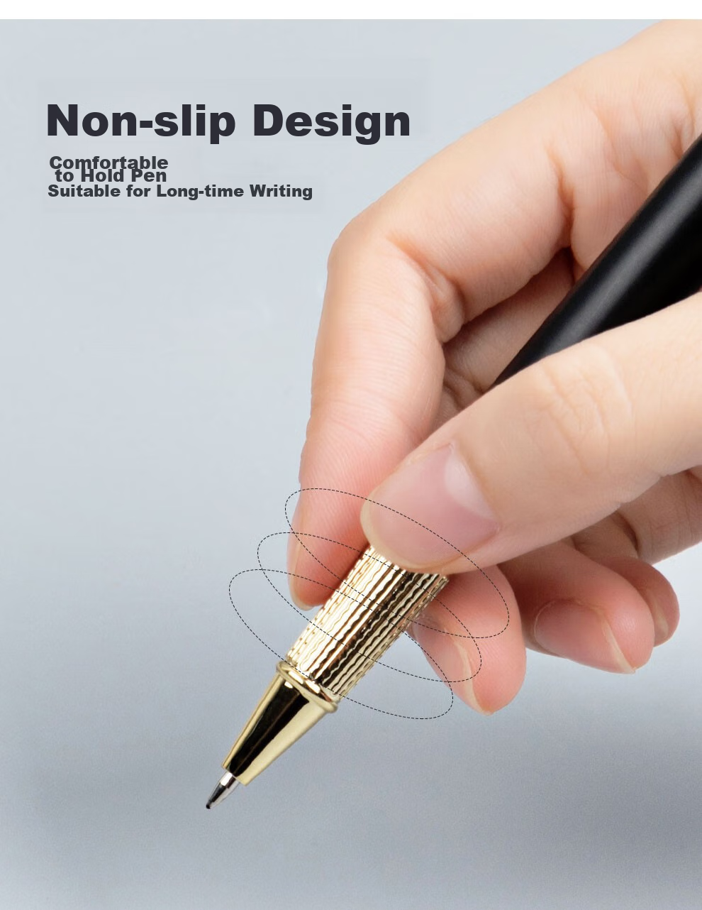 Longe [5-Pack] Business Gel Pens, 0.5mm Bullet Tip, Black Ink, Office Pens with Customizable Logo 6