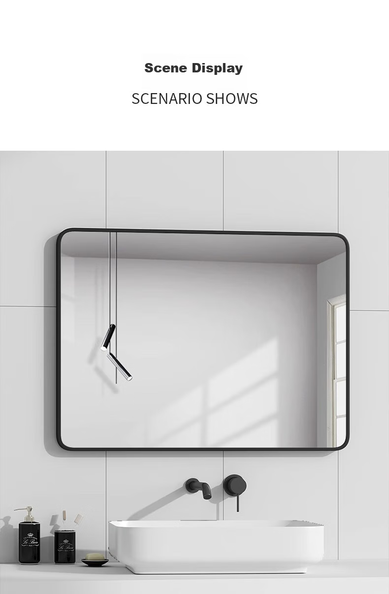 Qianxihuafu Bathroom Mirror, Wall-Mounted Mirror, Washroom Vanity Mirror, Toilet Wall-Hanging Mirror, 60*80 Cm, White 10