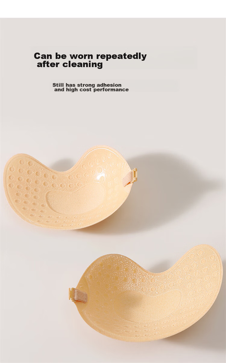 LangSha Mango Cup Breast Pads, Wedding Dress Invisible Nipple Covers, Breathable Small Breast Push-Up Lift, Spring And Summer Bra, Strapless Underwear 11
