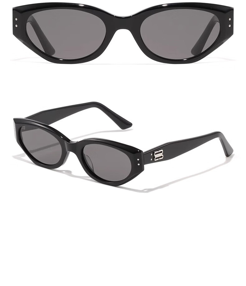 Boshide Cat Eye Sunglasses GM High-End Black Frame Gray Lens Sunglasses for Men and Women 22