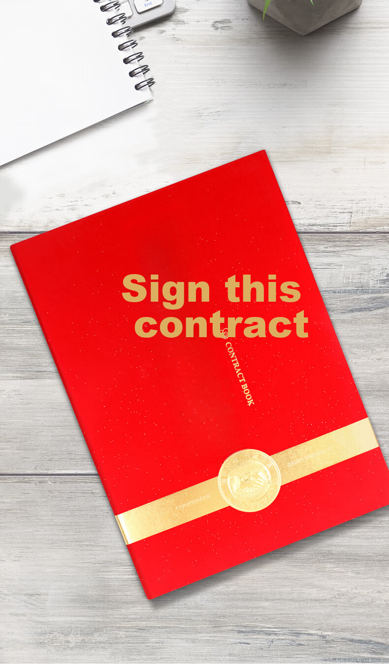 Befon Signing Ceremony Book, A4 Business Contract, Strategic Cooperation Agreement, Contract Document Folder, File Organizer, Office Supplies, Red, 4069 10