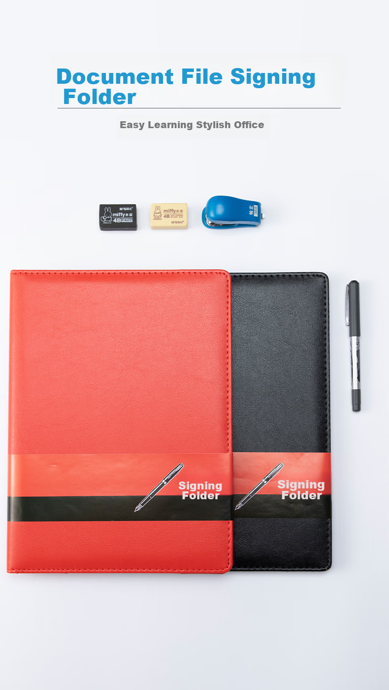 TRNFA TN-B1 Black A4 Business Contract Book/Manager Contract Folder, Classic Leather Conference Folder/contract Folder/ceremony Proposal Folder 2