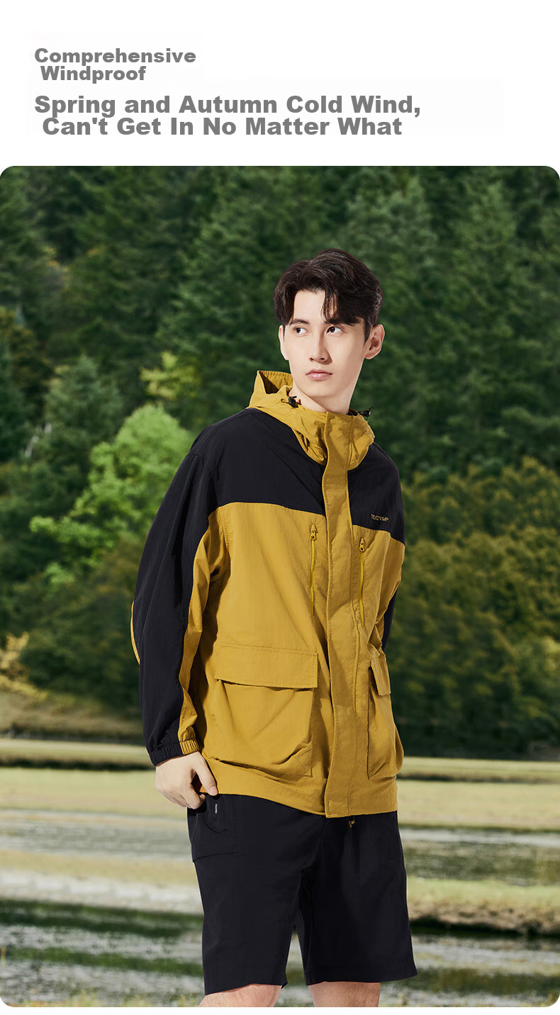 TECTOP Windproof Outdoor Hiking Jacket, Casual Outerwear, 2412205WT, Olive Green/ebony Gray, Size S 11