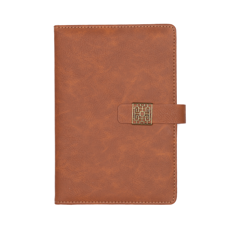 TRNFA TN-JA6001 Brown Vintage Business High-Quality Notebook, Office Notepad, Meeting Minutes Book, Copybook
