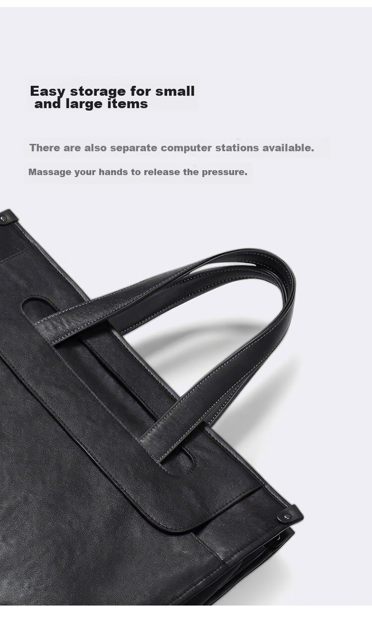 GOLF Business Briefcase, Men's Top-Grain Leather Handbag, 15-Inch Laptop Bag, Briefcase, Gift for Boyfriend Or Father 9