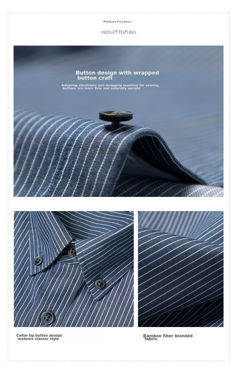 BLACKMONDAY [Easy-Care] Striped Shirt for Men, Spring And Autumn Business Casual Wrinkle-Resistant Non-Iron Long-Sleeve Dress Shirt 11