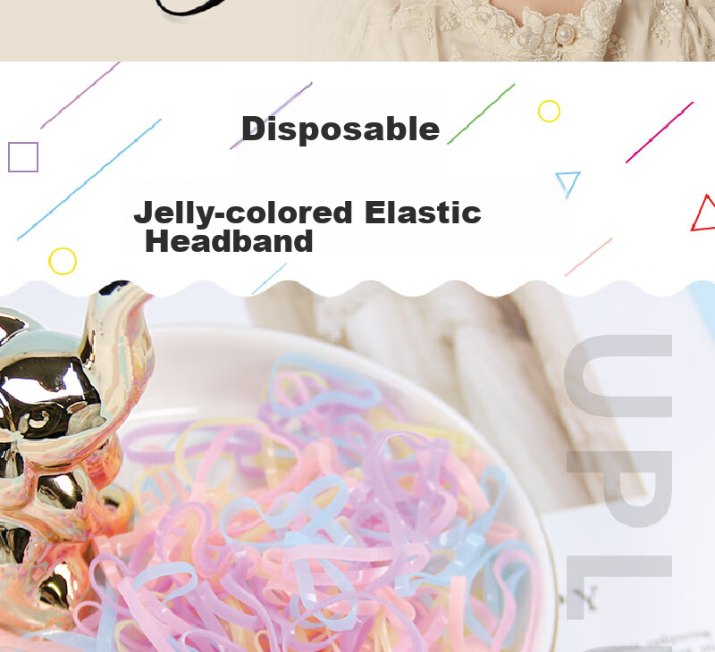Jianyingshu Packaged Colorful Elastic Hair Bands 1000pcs Thickened High Elasticity Disposable Rubber Bands for Kids Hair Ties 2