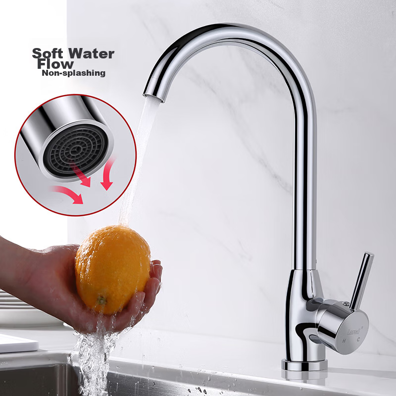 Larsd Kitchen Faucet, Hot And Cold Vegetable Washing Sink Faucet, All-Copper Body, Rotatable Dishwashing Basin Tap F05