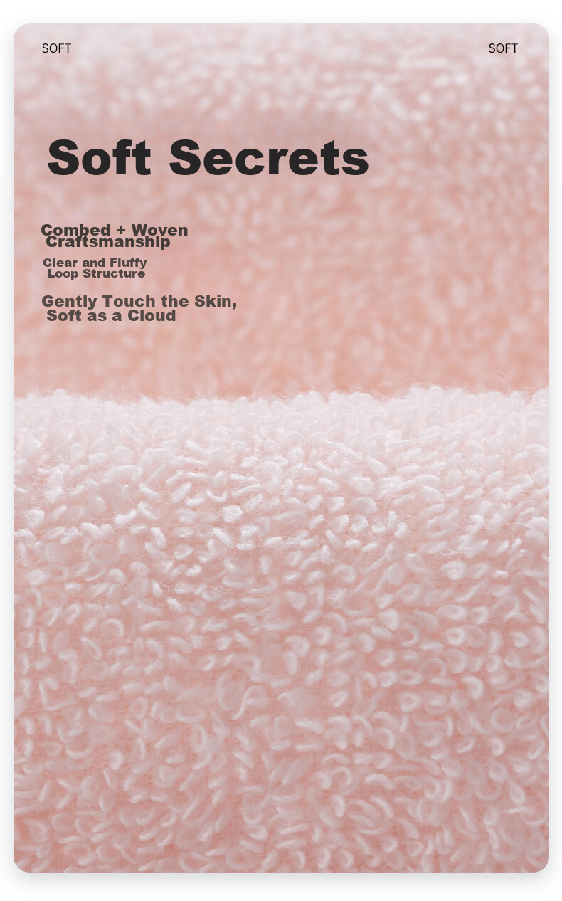 Grace 7A Antibacterial Pure Cotton Face Towel Soft Skin-Friendly Absorbent Xinjiang Cotton Adult Home Sports Blue+Pink 8
