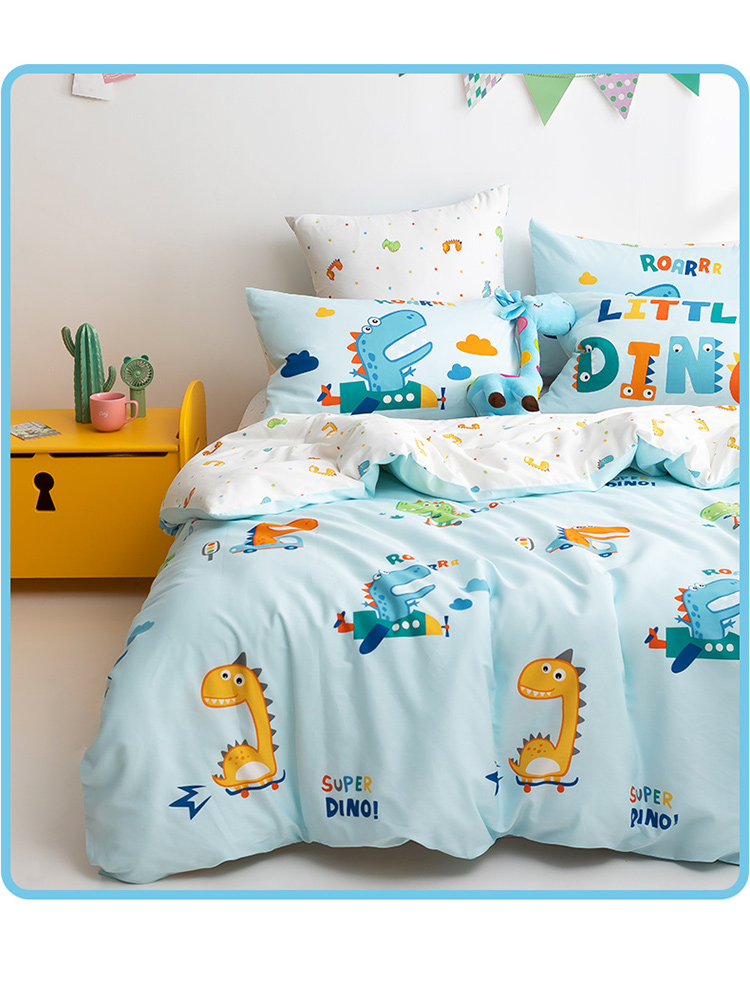 Dohia Home Textiles Pure Cotton Bedding Set of Four Pieces, Double Size Pure Cotton Duvet Cover Bed Sheet Bedding Set for 1.5m Bed, 203*229cm 7