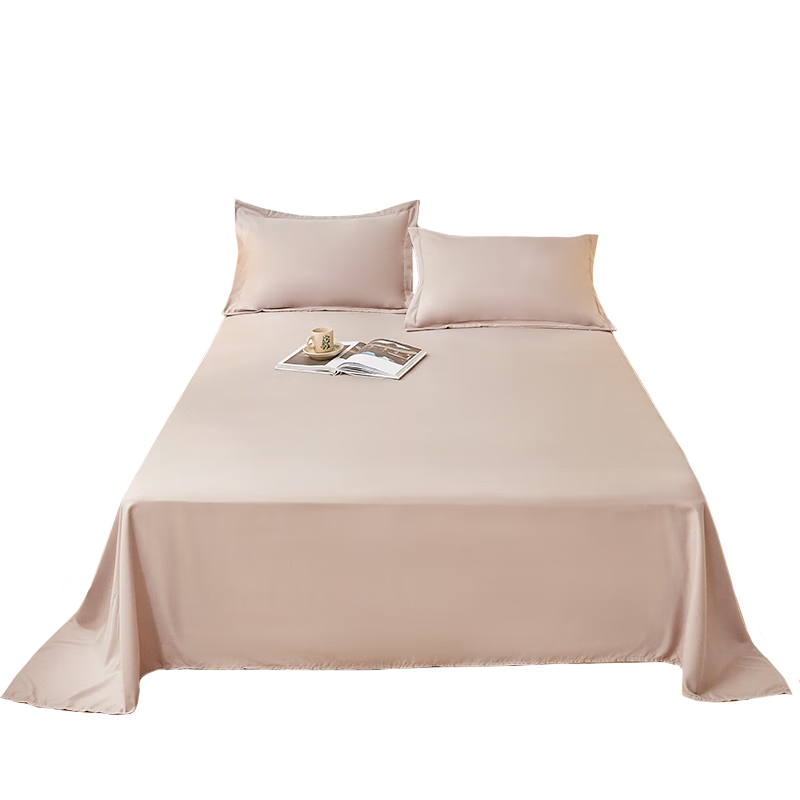Grace Class A 7A Antibacterial Waterproof Solid Color Bed Sheet Children's Urine-Proof Bedding, Beige Camel, 200*230cm, 1.5-Meter Bed