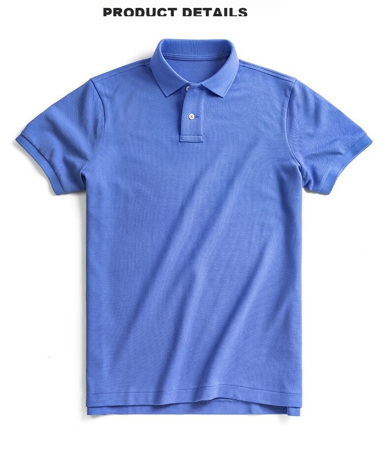 Mr. Bu Tong Dawei Celebrity-Inspired American Casual Polo Shirt for Men, Spring And Summer Pure Cotton Short Sleeve, Sky Blue, L/175 21