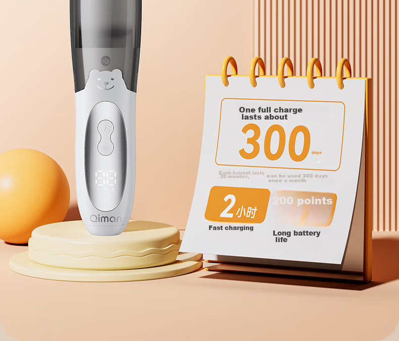 Qiman Automatic Hair Removal Baby Hair Clipper, Quiet Children's Hair Trimmer, Newborn Hair Shaver, Infant Hair Cutting Electric Shaver, QM2007 Gift Box Editio 23